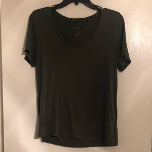 Olive flowy tee